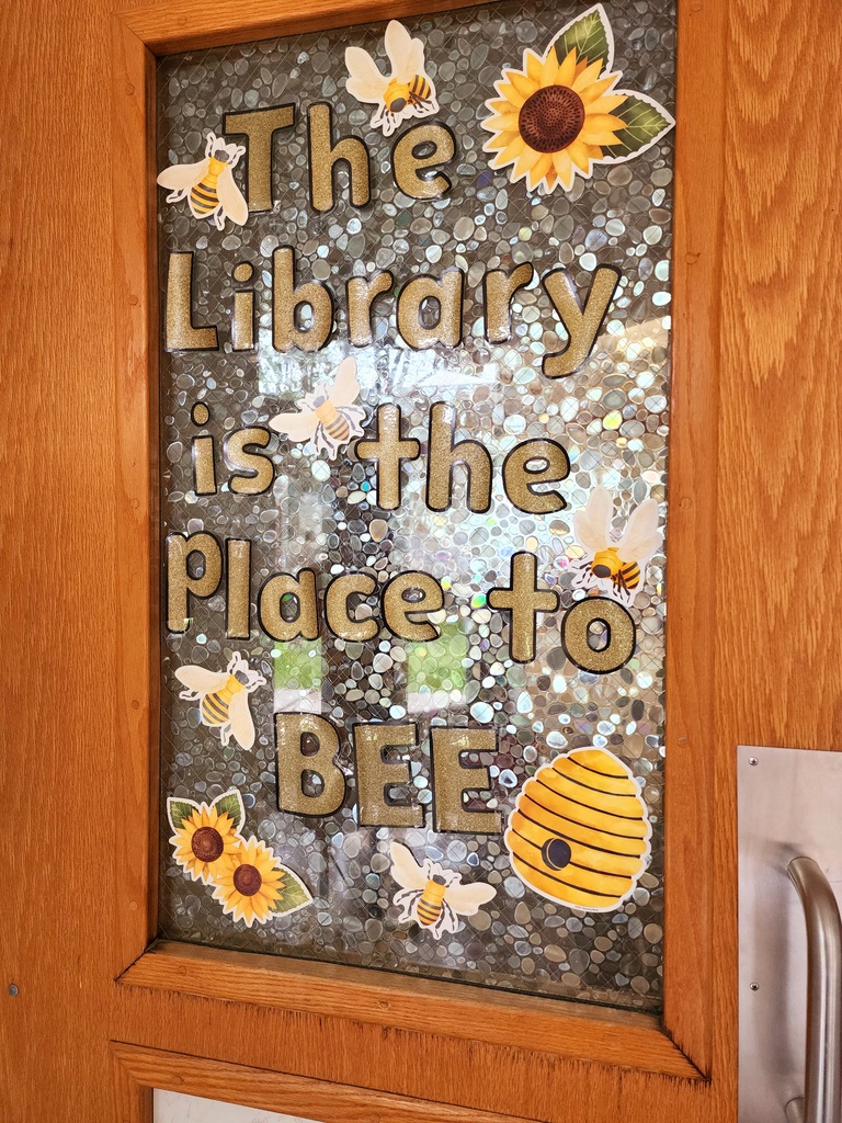 the door of the school library