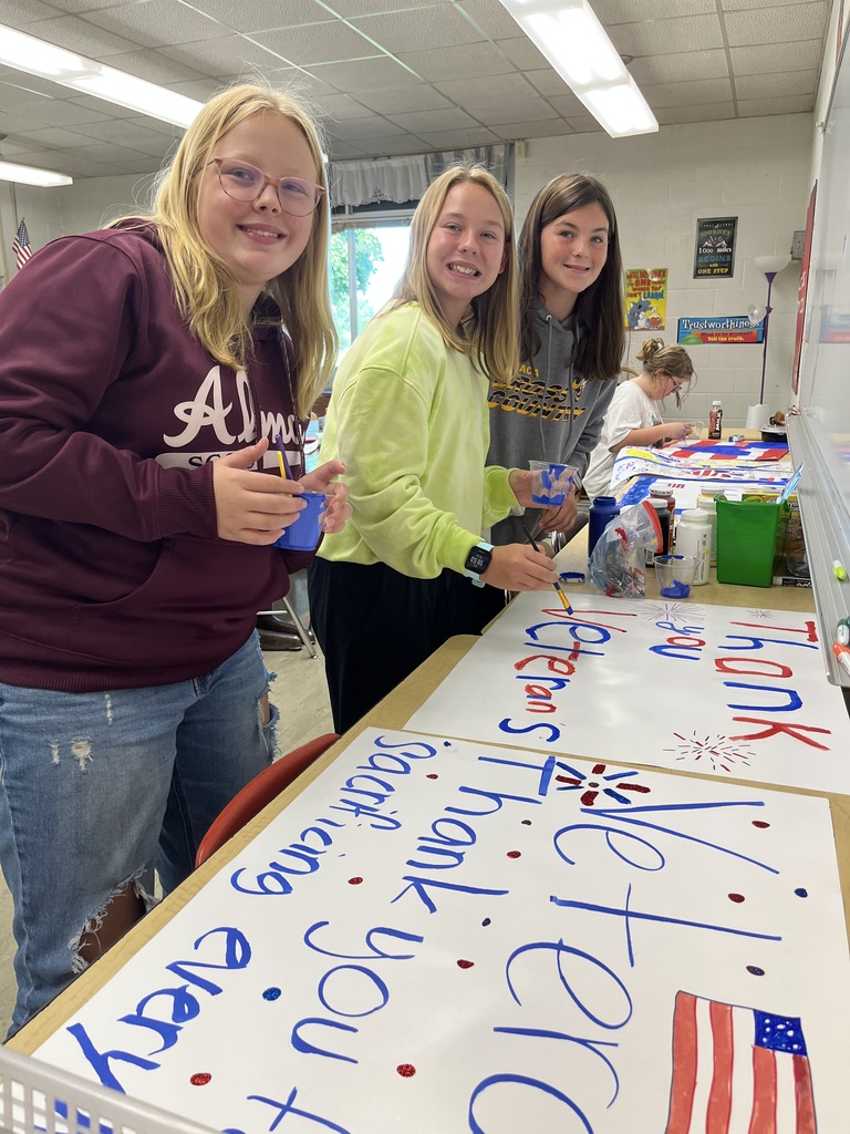Students work on posters.
