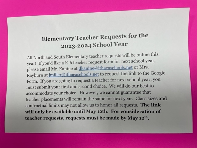 Teacher Request Flyer